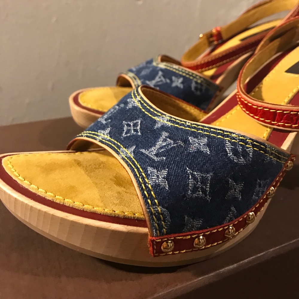 Louis Vuitton Denim Sandal Heels